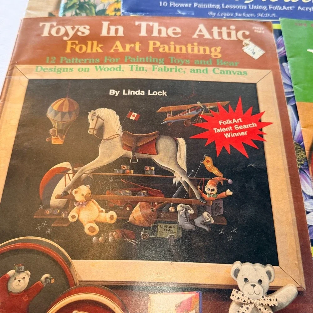 Folk‎ Art Acrylic Painting Instruction Book Lot of 9 Decorate Craft Patterns